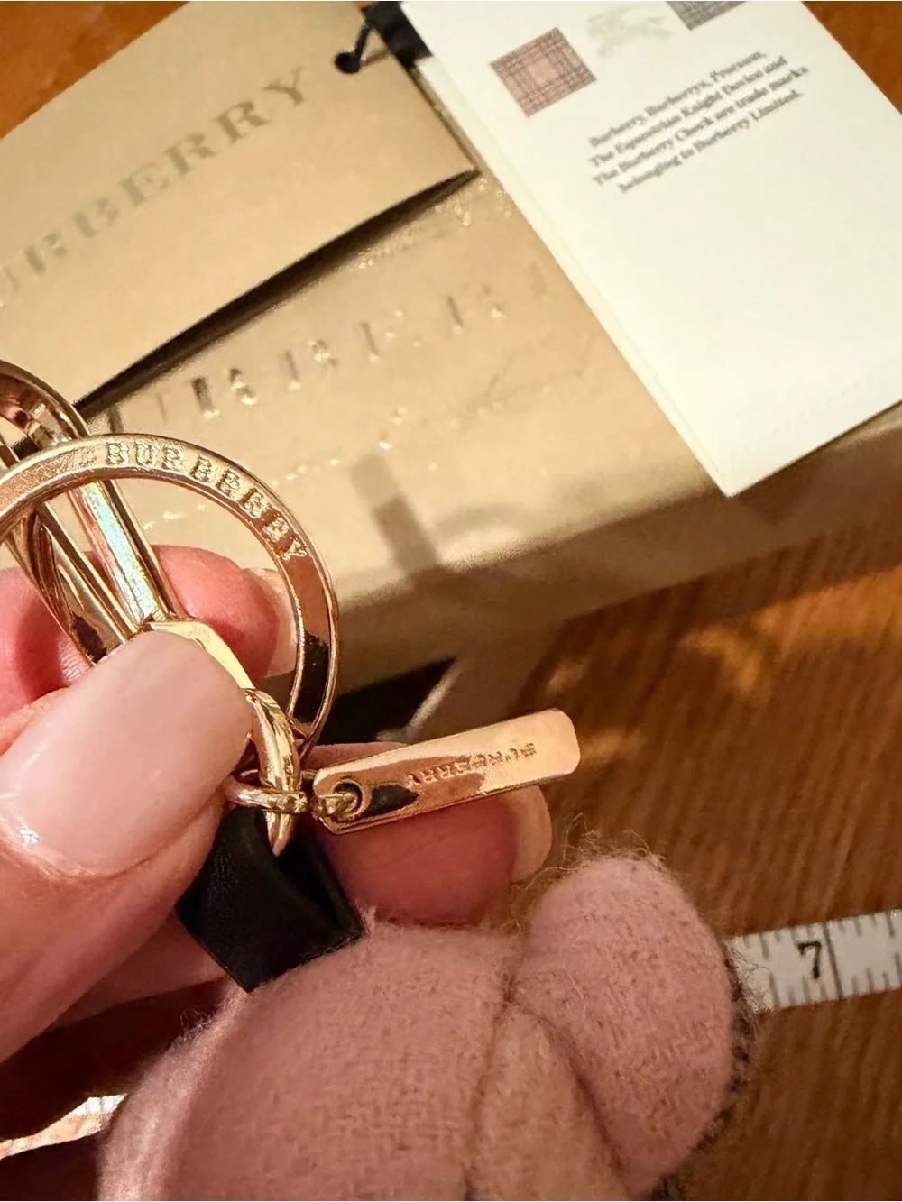 Authentic Burberry Pink & Gray Traditional Plaid Teddy Bear Bag Charm & Keyring